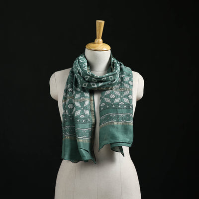 Akola Hand Block Print Chanderi Silk Handloom Stole 13