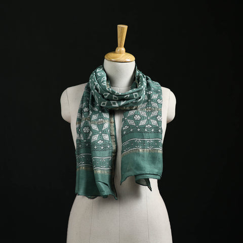 Akola Hand Block Print Chanderi Silk Handloom Stole 13