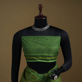 Green - Gamthi Hand Block Print Pure Mul Cotton Saree with Blouse Piece 20