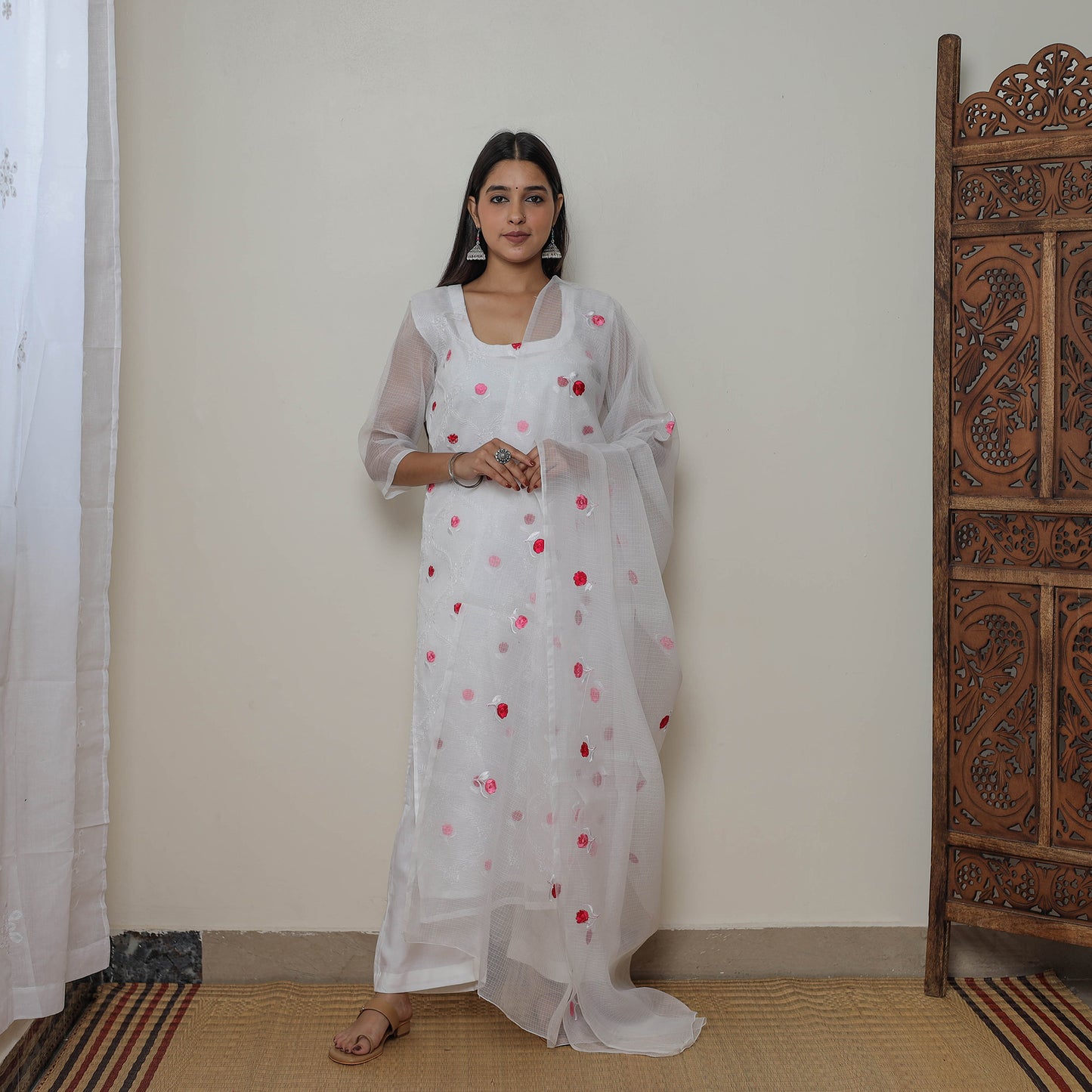 Kota Doria Kurta Suit Set