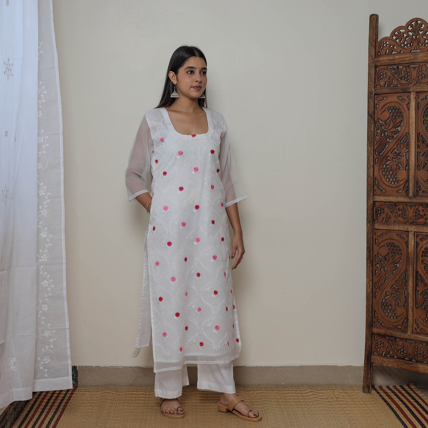 Kota Doria Kurta Suit Set