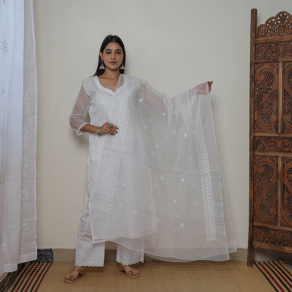 Kota Doria Kurta Suit Set