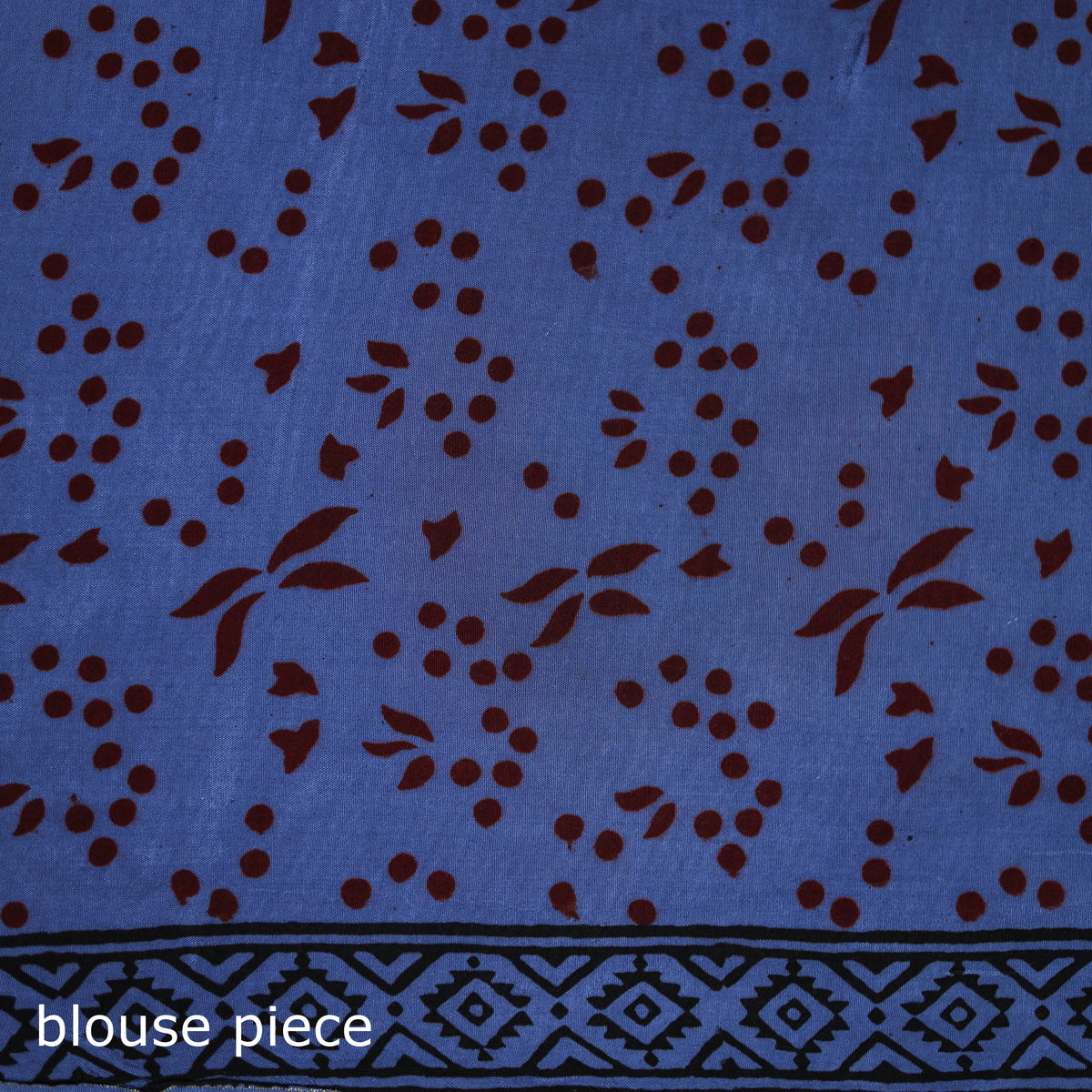 Bagh Hand Block Print Natural Dyed Dola Silk Zari Border Saree 05