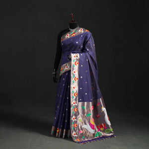 Blue - Bangalore Silk Zari Border Saree 01