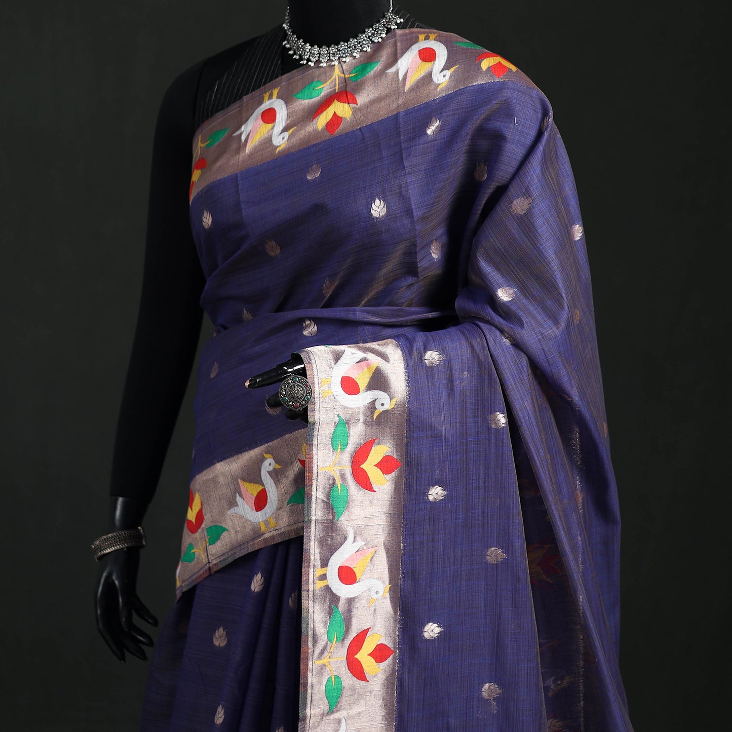 Bangalore Silk Zari Border Saree 01