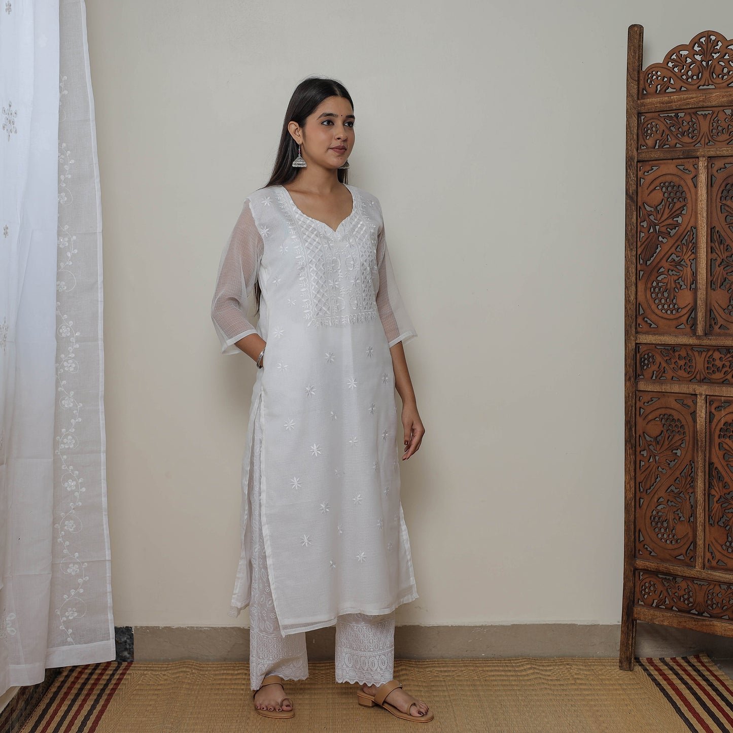 Kota Doria Kurta Suit Set