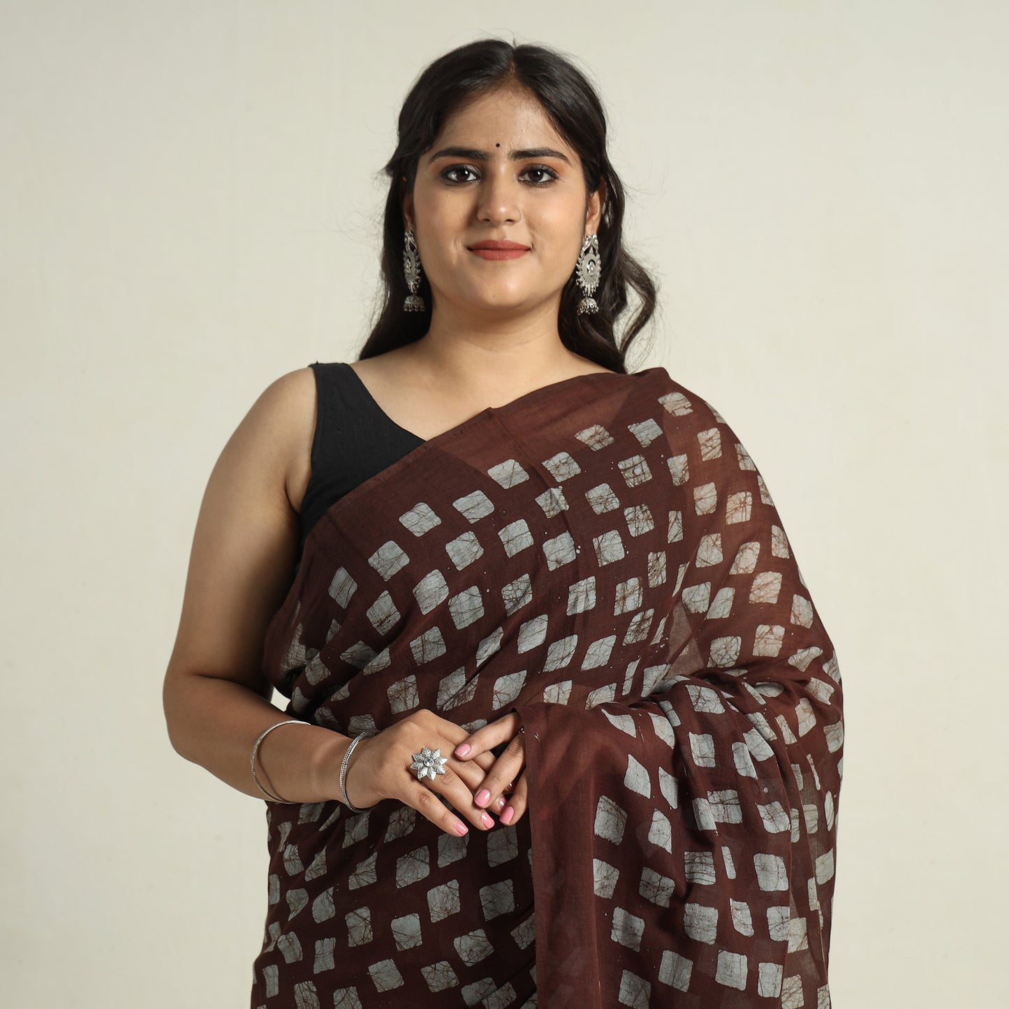 hand batik printed saree