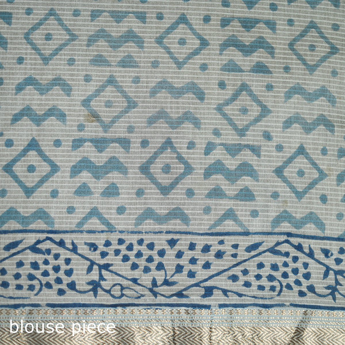 Bagh Hand Block Print Natural Dyed Maheshwari Silk Zari Border Saree 07