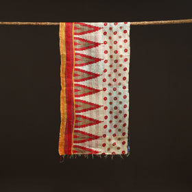 Patchwork Reversible Silk Bengal Hand Kantha Stitch Stole 64