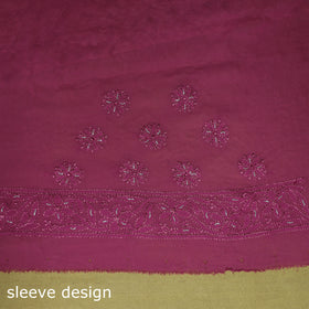 Pink - mukaish hand embroidered georgette heavy beadwork