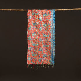 Patchwork Reversible Silk Bengal Hand Kantha Stitch Stole 62