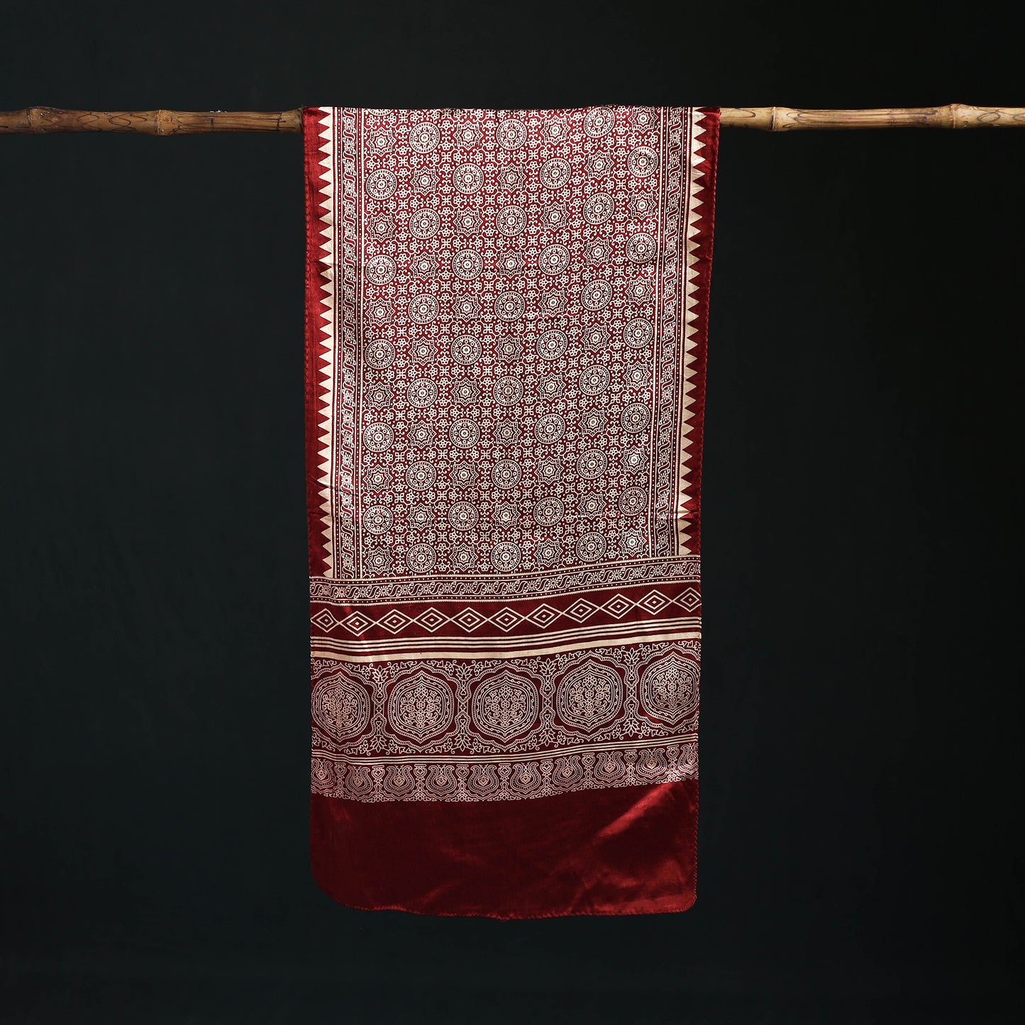 Kutch Printed Mashru Silk Stole 01