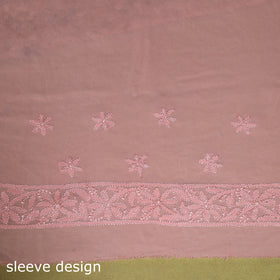 Pink - mukaish hand embroidered georgette heavy beadwork