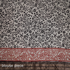 Bagh Hand Block Print Natural Dyed Maheshwari Silk Zari Border Saree 10
