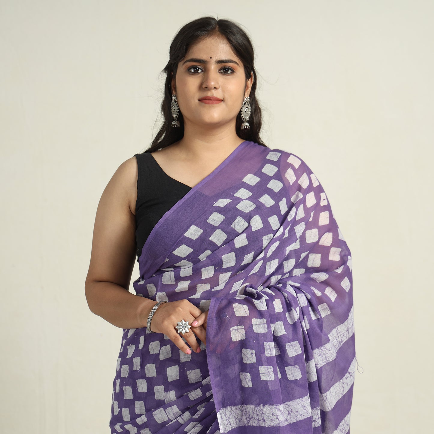 hand batik printed saree