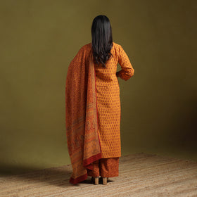 Natural Dyed Hand Block Bagh Print Cotton Suit Set with Dupatta for Women 22