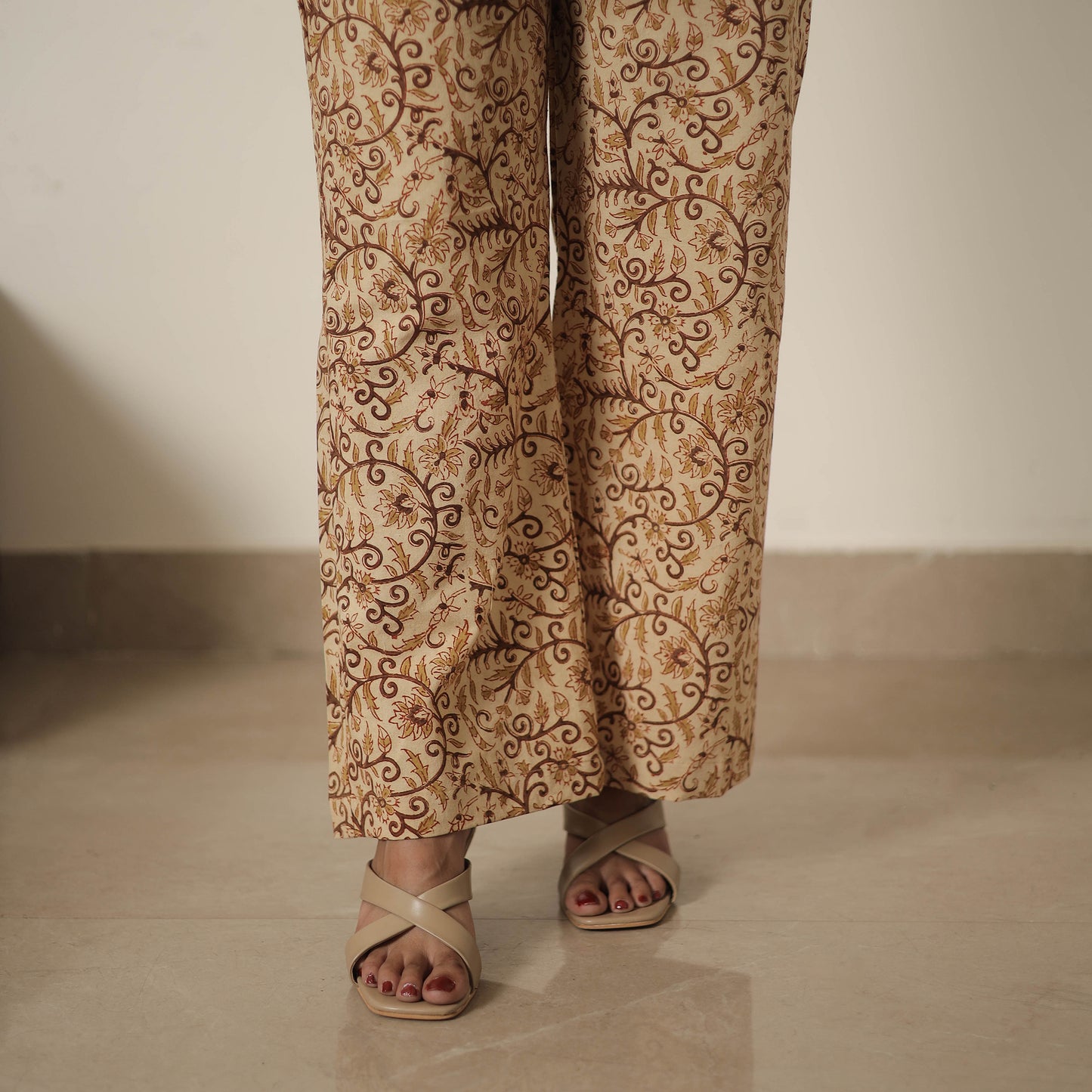 Beige - Block Printed Cotton Kalamkari Co-ord Set 12