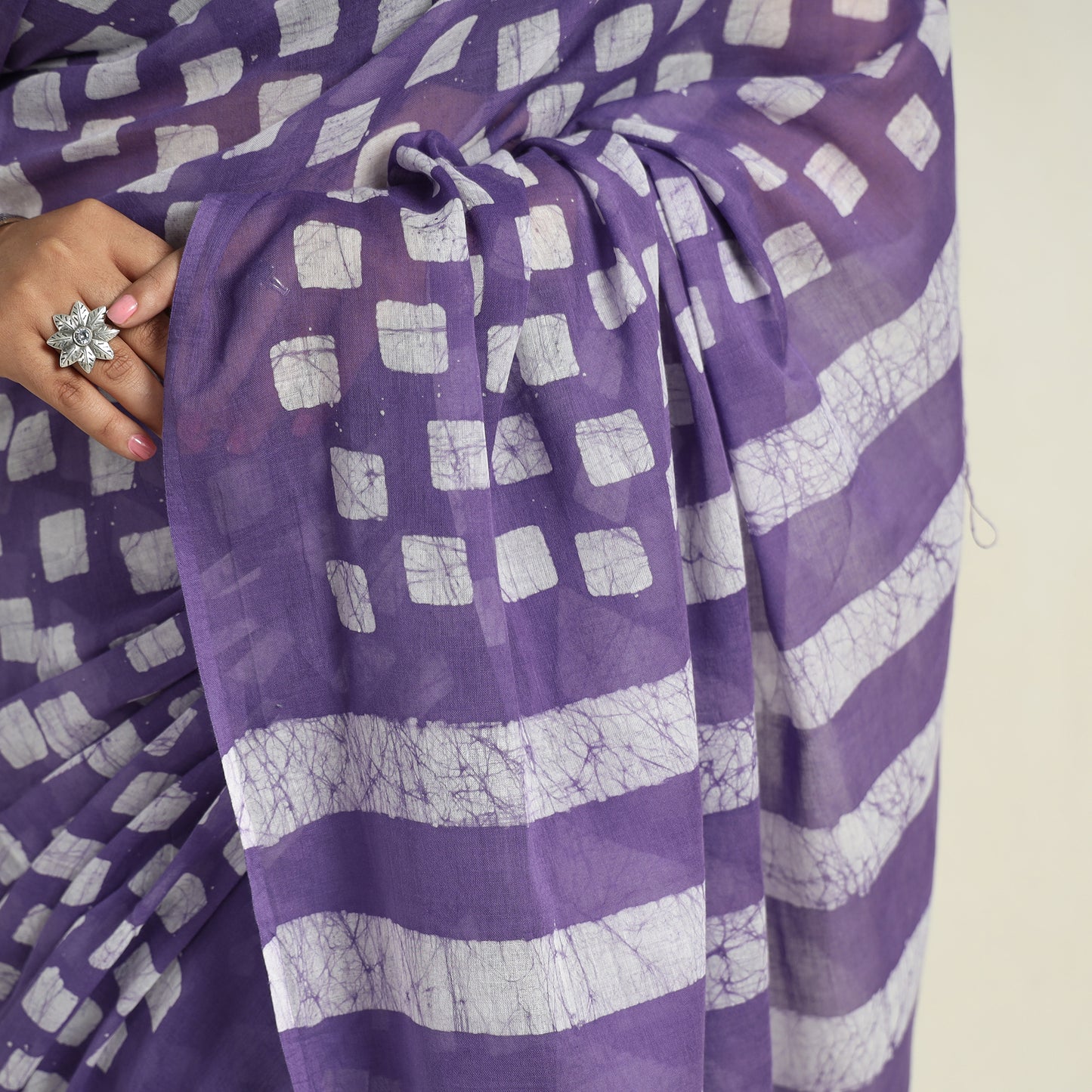 hand batik printed saree