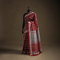 Bagh Hand Block Print Natural Dyed Maheshwari Silk Zari Border Saree 12