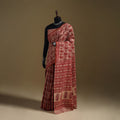 Red - Gamthi Hand Block Print Pure Mul Cotton Saree with Blouse Piece 29