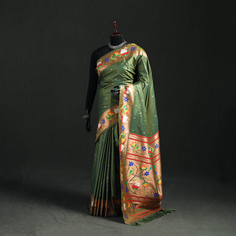 Green - Bangalore Silk Zari Border Saree 08
