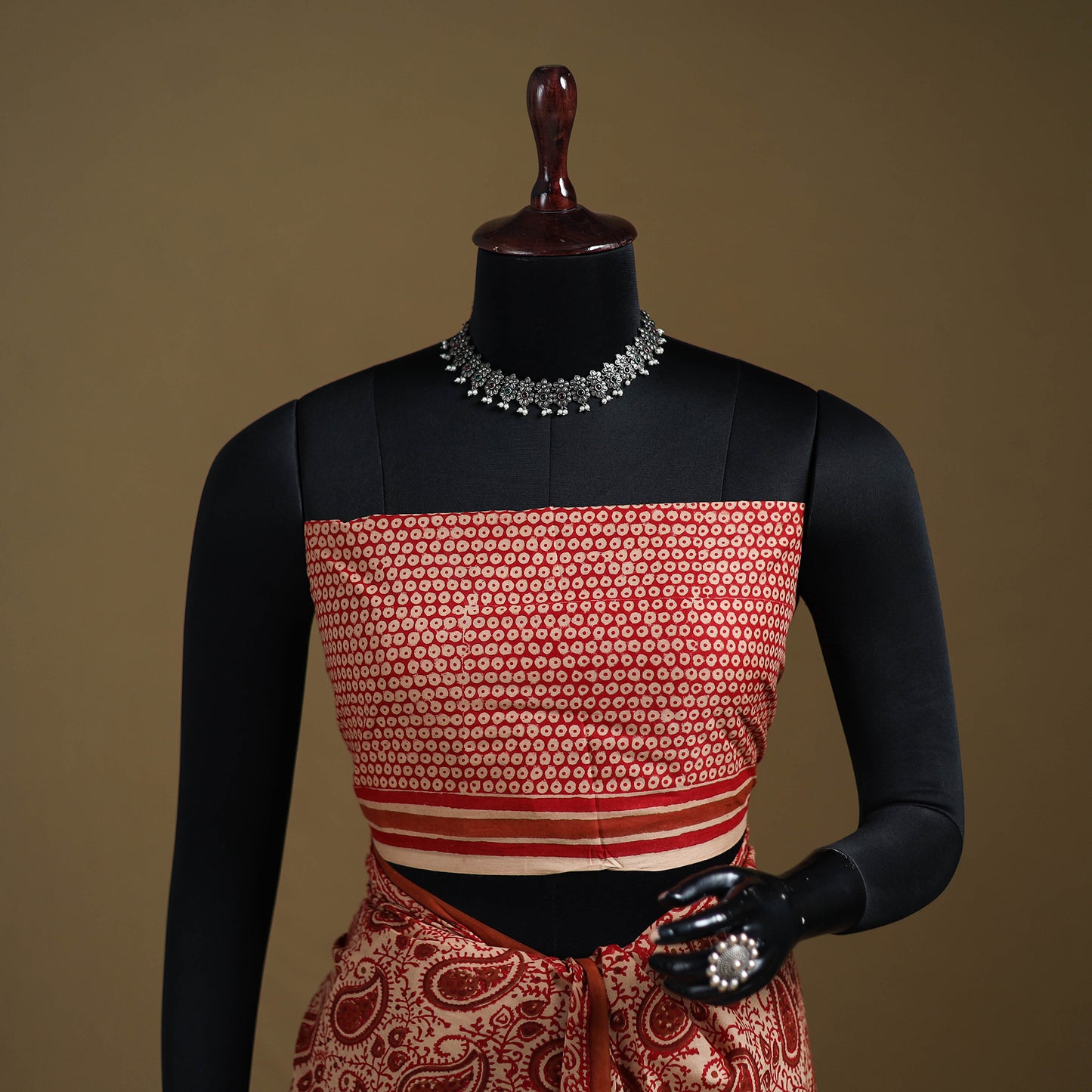 Red - Gamthi Hand Block Print Pure Mul Cotton Saree with Blouse Piece 29