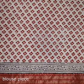 Bagh Hand Block Print Natural Dyed Maheshwari Silk Zari Border Saree 12