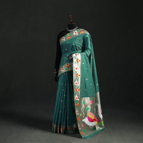 Green - Bangalore Silk Zari Border Saree 09