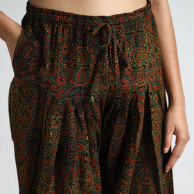 Green - Ajrakh Block Printed Cotton Elasticated Salwar 07