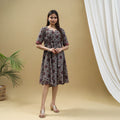 Buy Block Print Cotton Flared Multicolor Short Ajrakh Dress