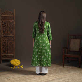 Bandhani Tie-Dye Cotton A-Line Long Kurta for Women 22