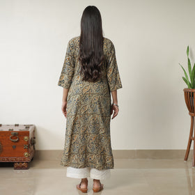 Buy Pedana Kalamkari Block Printed Cotton Pintuck Straight Kurta 16 Online at iTokri.com