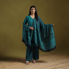 Natural Dyed Hand Block Bagh Print Cotton Suit Set with Dupatta for Women 17