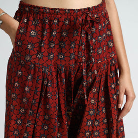 Red - Ajrakh Block Printed Cotton Elasticated Salwar 11