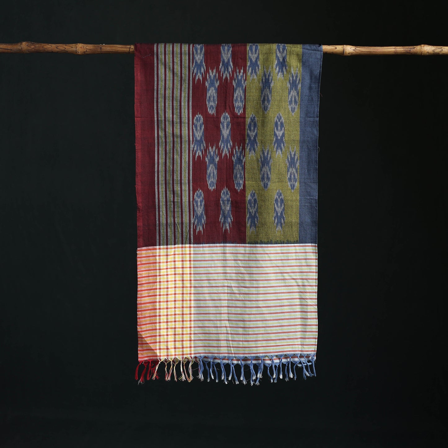 Pochampally Ikat Weave Cotton Stole 07