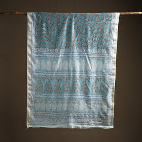Bagh Hand Block Print Natural Dyed Maheshwari Silk Zari Border Saree 07