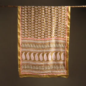 Bagh Hand Block Print Natural Dyed Maheshwari Silk Zari Border Saree 08