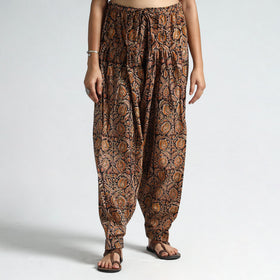 Brown - Kalamkari Block Printed Cotton Elasticated Salwar 17