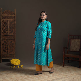 Bandhani Tie-Dye Cotton A-Line Long Kurta for Women 24