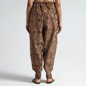 Brown - Kalamkari Block Printed Cotton Elasticated Salwar 17