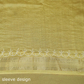 Yellow - hand embroidered chanderi silk zari border