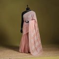 Pink - hand embroidered chanderi silk zari border