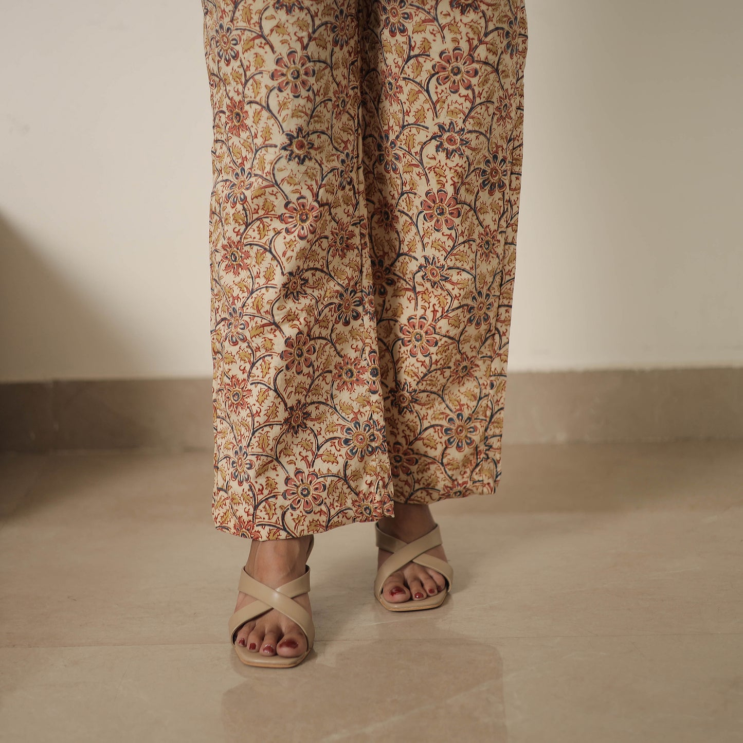 Beige - Block Printed Cotton Kalamkari Co-ord Set 06