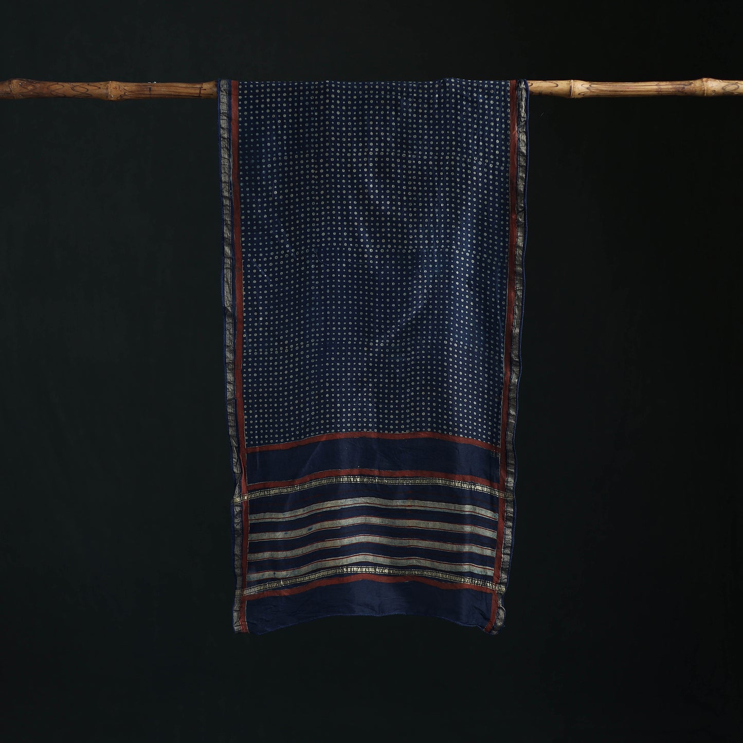 Akola Hand Block Print Chanderi Silk Handloom Stole 01