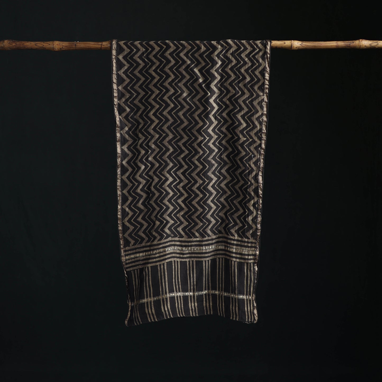 Akola Hand Block Print Chanderi Silk Handloom Stole 02