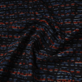 Brown Hand Block Print Cotton Ajrakh Fabric