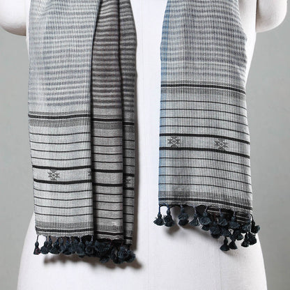 Grey - Kutch Kotay Weave Pure Handloom Cotton Stole
