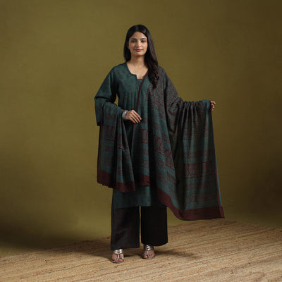 Natural Dyed Hand Block Bagh Print Cotton Suit Set with Dupatta for Women 02