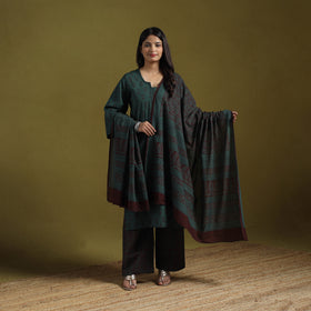 Natural Dyed Hand Block Bagh Print Cotton Suit Set with Dupatta for Women 02