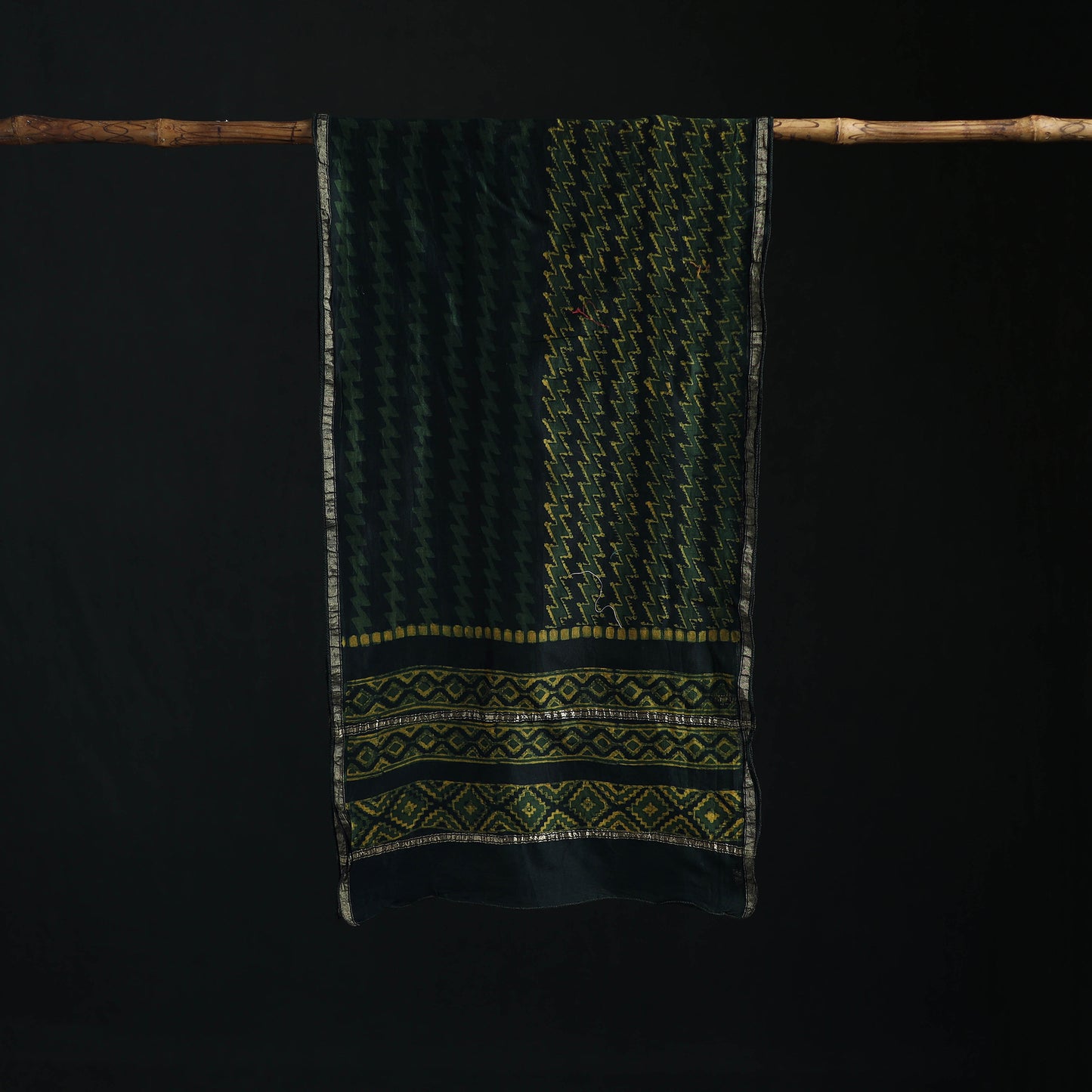 Akola Hand Block Print Chanderi Silk Handloom Stole 07